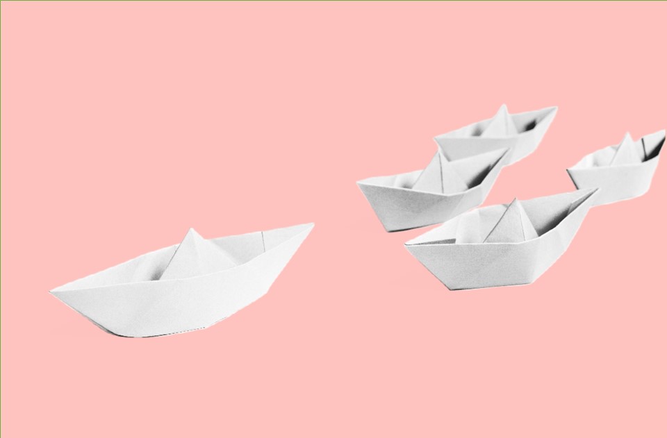 paper boats floating
