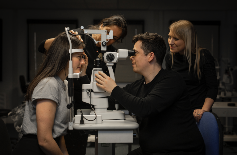 Optometrists in action at Moorfields