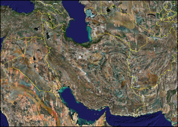 Google Earth Map of Iran and Surroundings
