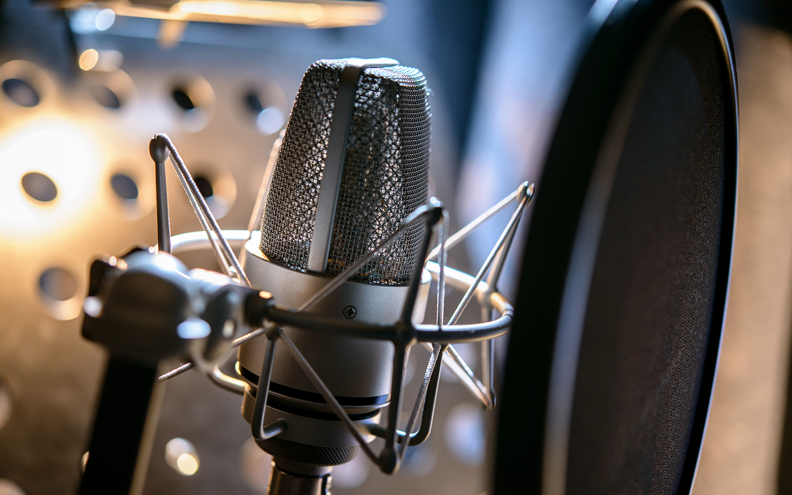 Image of studio microphone close up