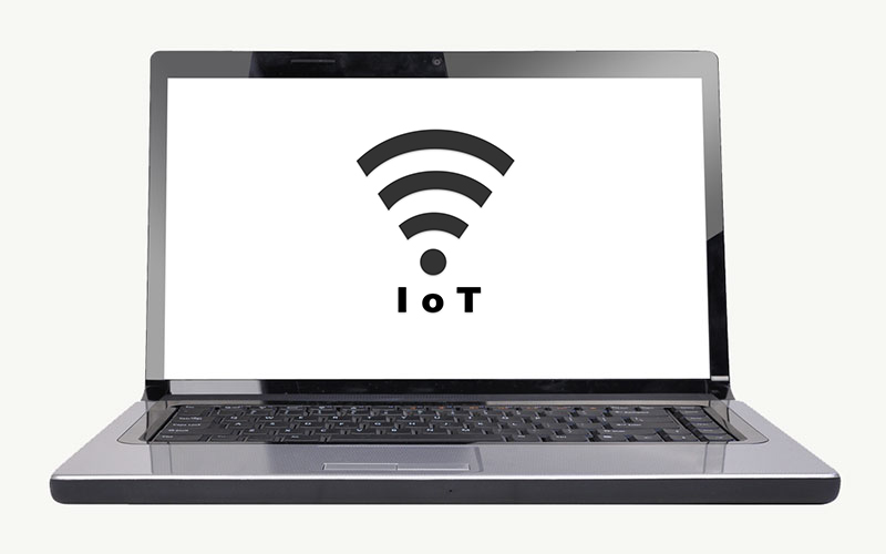 image of laptop with IoT wifi logo