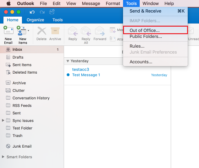 Mark Pilfer Verzakking Set automatic reply/out of office message in Outlook 2016 for Mac |  Information Services Division - UCL – University College London