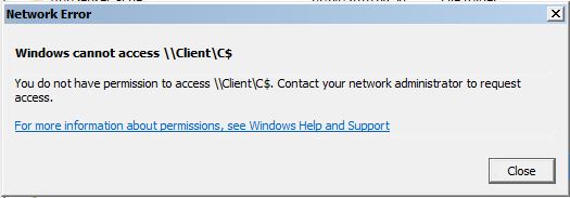 Windows Access Denied Error…