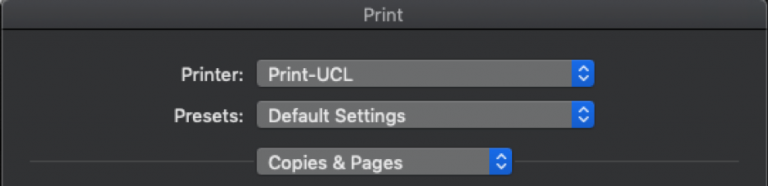 Mac@UCL select print queue