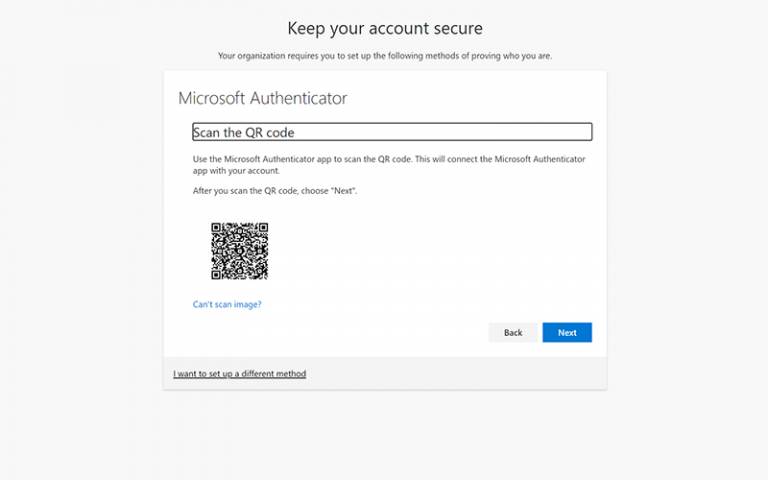 Microsoft Authenticator Scan QR Code