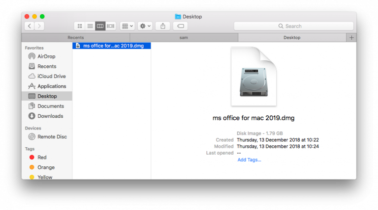 Office for mac 2019 file