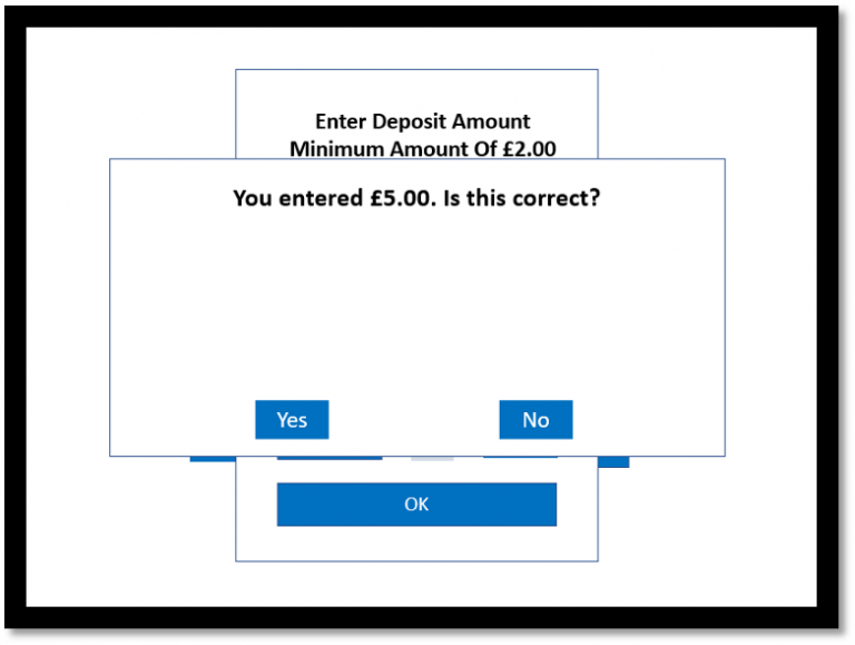 Deposit amount confirmation