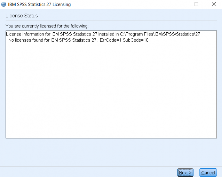 troubleshooting ibm spss 24 license authorization wizard