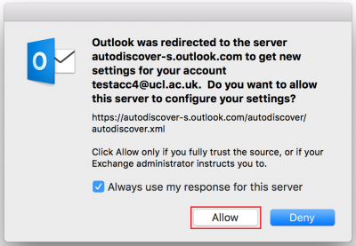 Fig 5. Auto-discover server prompt