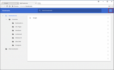 Backing up Chrome bookmarks step 3 screenshot