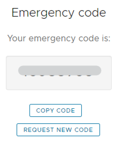 DSH Emergency access code