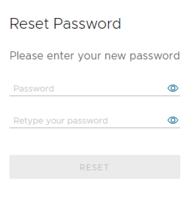 DSH reset password enter new password