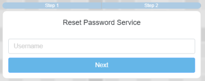 DSH Reset password enter username