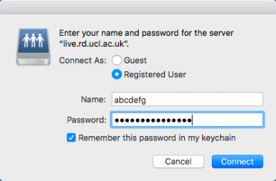Username and password entry on MacOS Sierra