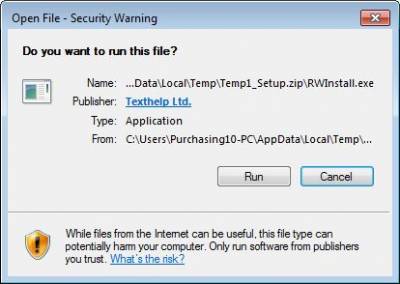 Read and Write Security Warning…