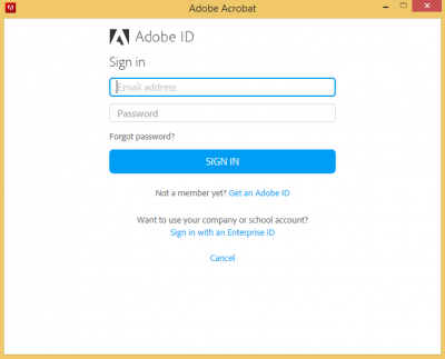 Adobe ID Sign in…