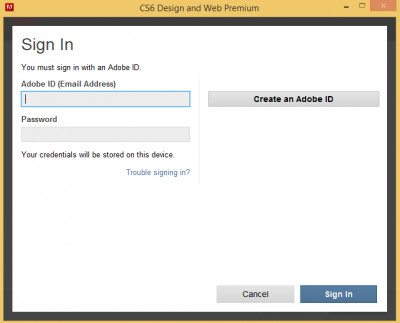 Sign in with Adobe  ID…