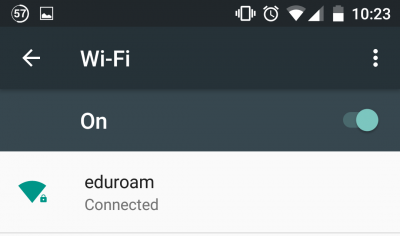 connected eduroam…