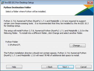 Select Python destination folder…