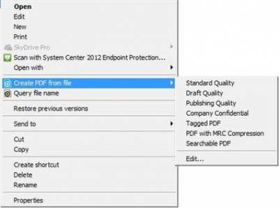 Create PDF from file options…