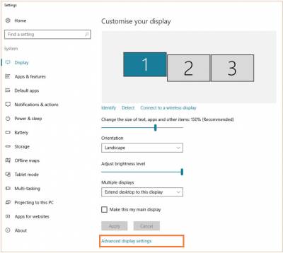Desktop@UCL Windows 10 adjust resolution advanced settings…