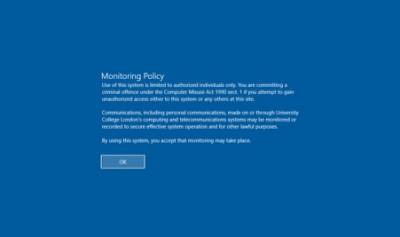 Desktop@UCL Windows 10 login security policy…