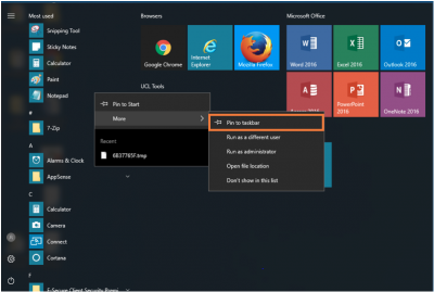 Desktop@UCL Windows 10 Pin to Taskbar…
