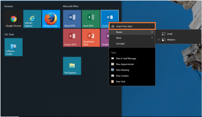 Desktop@UCL Windows 10 Unpin from Start…