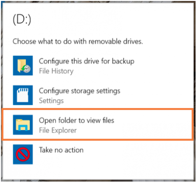 Desktop@UCL Windows 10 USB open folder to view files…