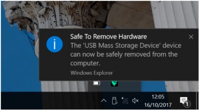 Desktop@UCL Windows 10 USB safe to remove hardware…