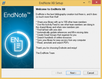 Endnote X8 Setup…