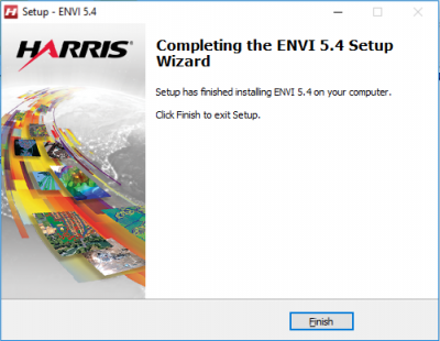 Setup has finished installing Envi 5.4…
