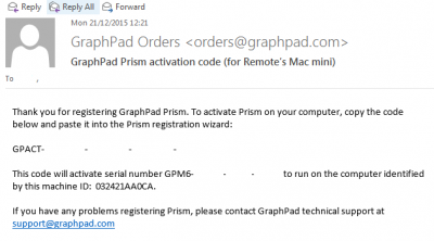 Graphpad Prism activation code email…