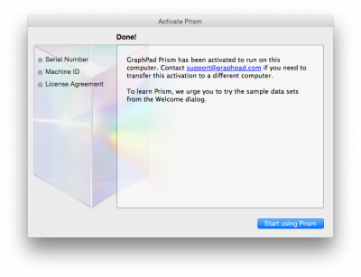 Graphpad activation complete…