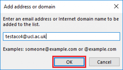 Fig 4. Add address or domain window…