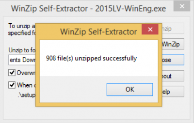 Winzip selfextractor unzipped successfully…