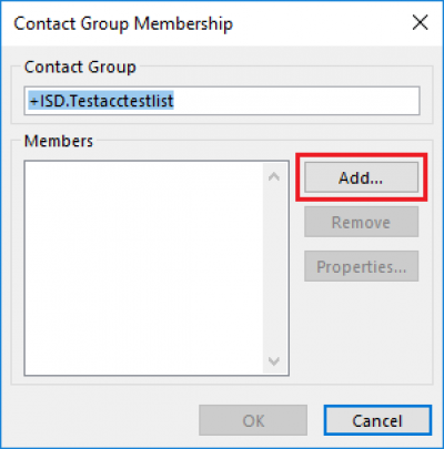 Fig 4. Location of the Add button on the Contact Group Membership box…