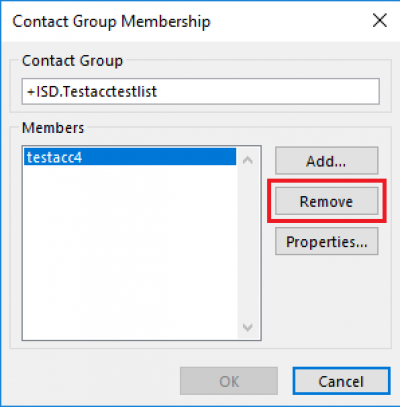 Fig 6. The Remove button in the Contact Group Membership box…