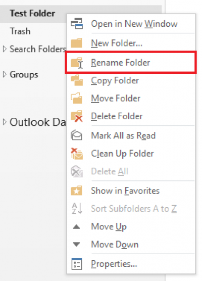 Fig 1. Rename Folder option on right-click…