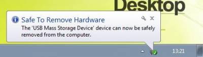 Safe to Remove Hardware message…