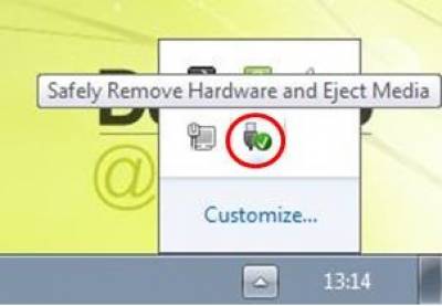 Safely Remove Hardware and Eject Media USB icon…