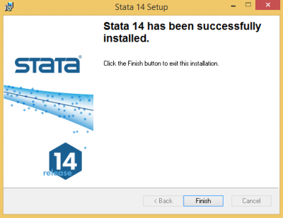 Stata has successfully installed…