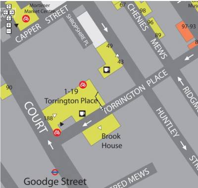 Torrington Place videoconference location map…