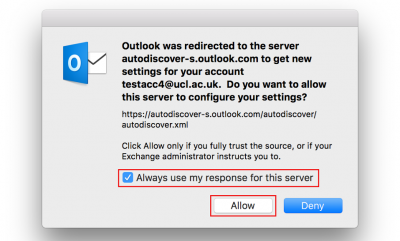 Fig 4. Autodiscover message window…