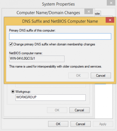 DNS Suffix and NetBIOS Computer Name…