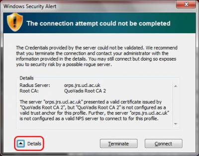 Windows Vista Security alert box…