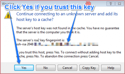 WinSCP Trust Host Key
