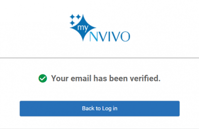 myNvivo email has been verified