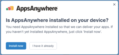 AppsAnywhere Popup