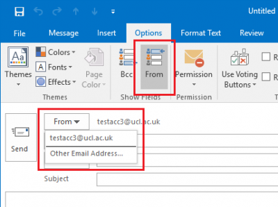 Fig 1. Select 'Other E-mail Address' in the 'From' field